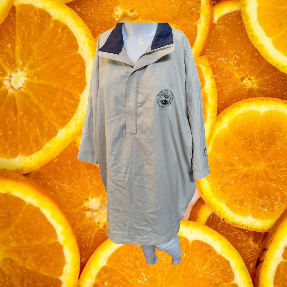 Callaway Golf Mens XXL Pebble Beach Spring Links‎ Cup Windshirt Khaki CS25099